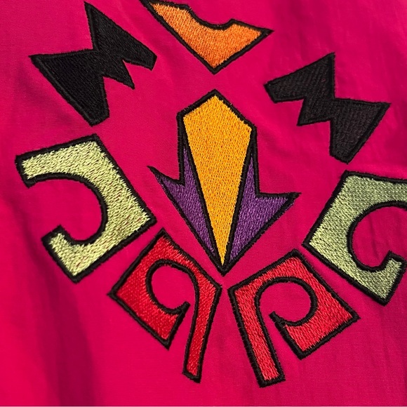 Vintage BOGNER Pink Ski Suit One-Piece Skiwear Aztec Embroidered Motifs Snowsuit - Picture 8 of 16